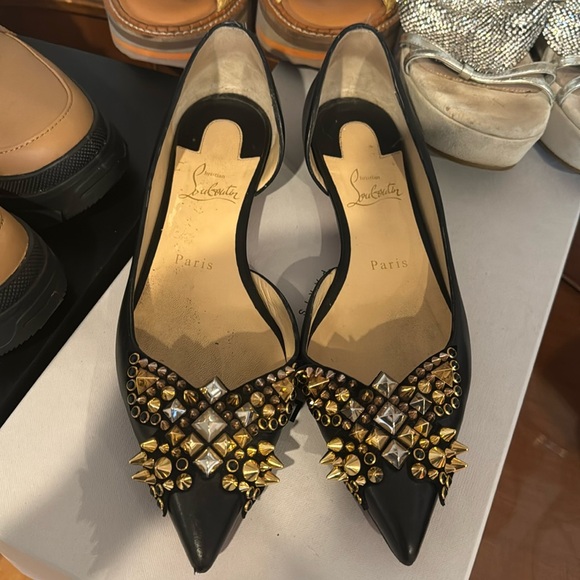 Loubiton flats leather with studs - Picture 1 of 2